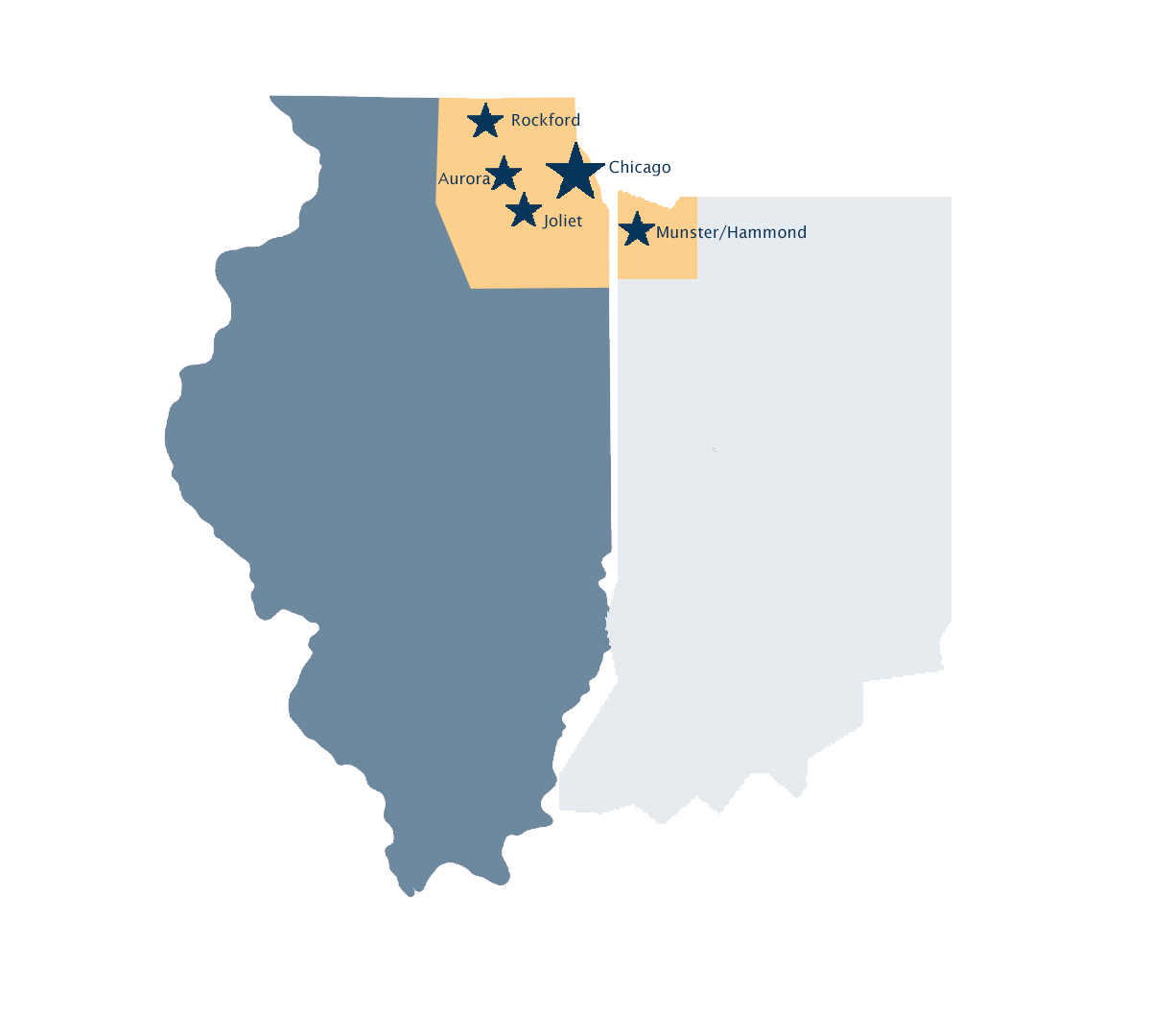 LMK coverage map for Northern Illinois and Northwest Indiana